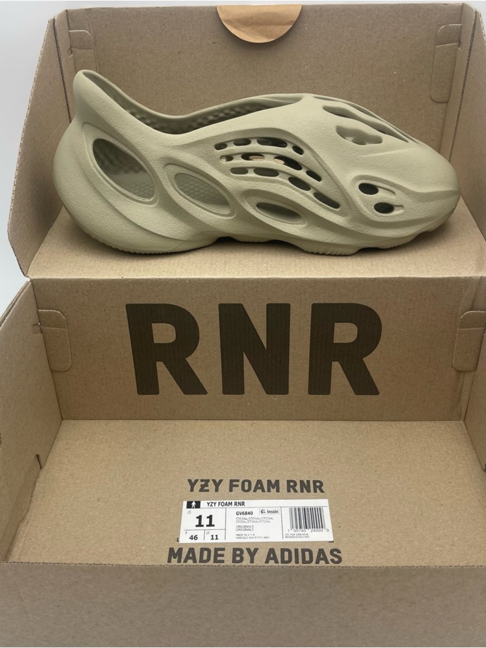 Adidas Yeezy Foam Runner-SZ 11 "Stone Salt" 2022 GV6840)